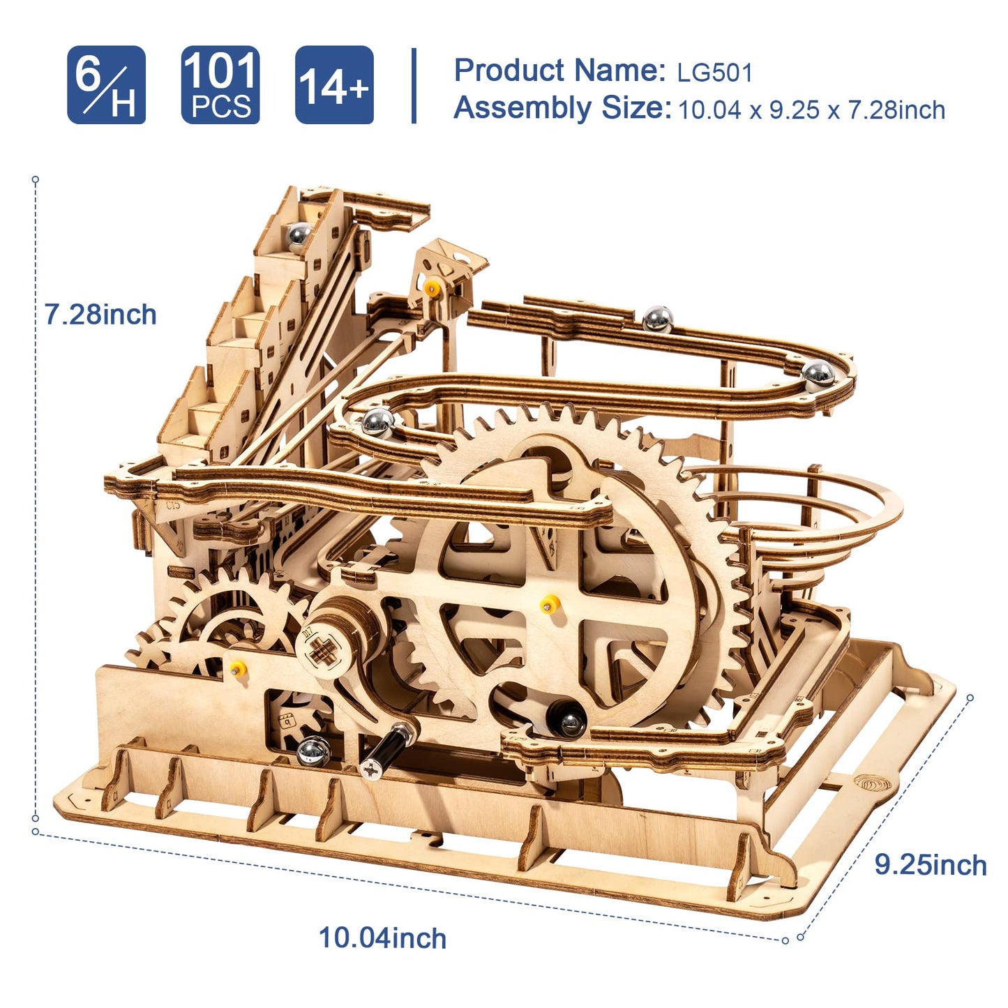 Rowood 3D Puzzles for Adults, Wooden Marblr Run Model Kit, DIY Building Kits for Adults to Build, Craft for Teens, Gift for Adults & Teen Boys Girls,