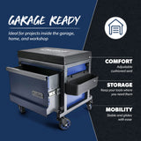 URBANTRANSIT Sidekick Heavy Duty Shop Stool - 500 Lb Capacity Rolling Stool for the Garage and Workshop with Toolbox Storage and 360 Degree Swivel URBANTRANSIT