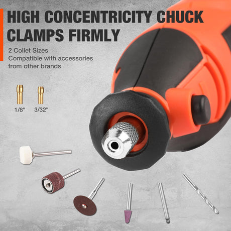 ValueMax Power Rotary Tool Kit, Keyless Chuck, Variable Speed Corded Rotary Tool with 120 Pcs Accessories for Crafting, Including Carving, Engraving, ValueMax