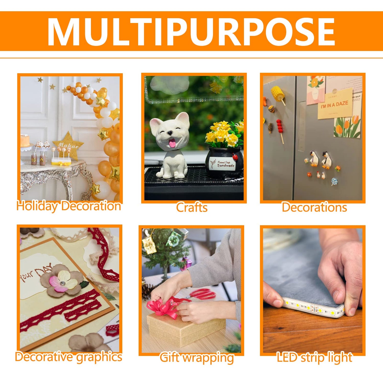 Birllaid Double Sided Tape Heavy Duty for Crafts,Thin Two Sided Tape with Removable Acrylic Clear Adhesive,Super Strong Tape 1Inch x 50 Feet for Arts Birllaid