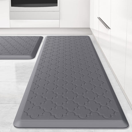Kitchen Mat [2 PCS] Cushioned Anti-Fatigue Floor Mat, Waterproof Non-Skid Ergonomic Comfort Foam Rugs, Standing Mat for Kitchen, Floor,Office, Sink, SoftDuo