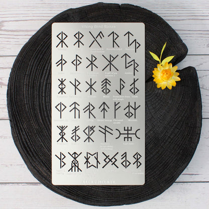 Aleks Melnyk No.412 Metal Stencil, Viking Bind Runes Generator, Bindrune, Ancient Alphabet, Sigil Magic Alphabet Stencil 1 PC, Letter Template for - WoodArtSupply