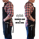 ecoZen Lifestyle Work Aprons for Men for Shop - Carpenter Apron and Shop Aprons for Men for Woodworking, Heavy Duty Waxed Canvas Workshop Tool Apron, ecoZen Lifestyle