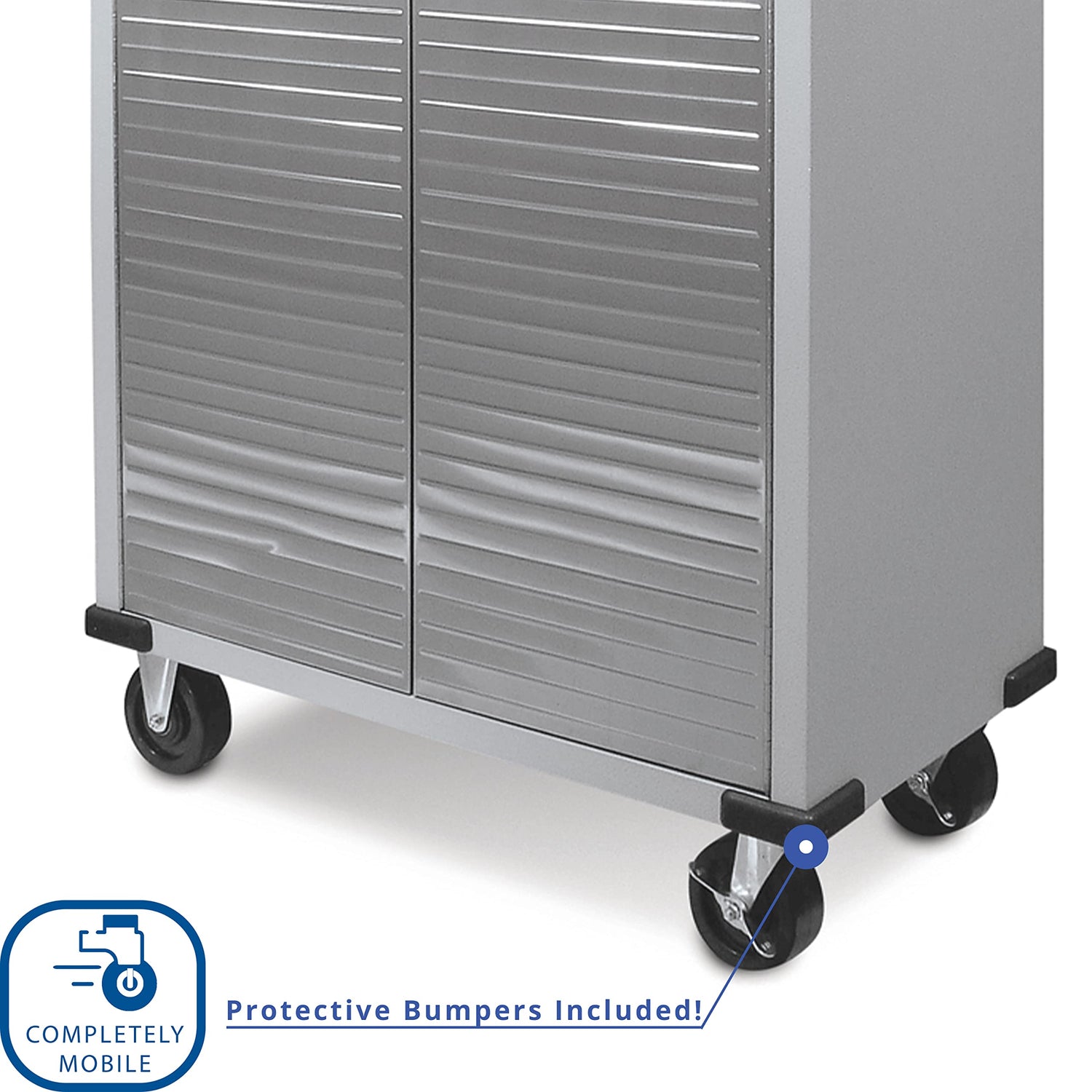 Seville Classics Full Door Rolling Storage Cabinet, 36" W x 18" D x 72" H, Granite Seville Classics