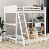 High-Quality Twin Size Wooden Loft Bed with Ladder and Safety Rail by Harper & Bright Designs Harper & Bright Designs