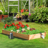 Omelaza Outdoor Wooden Raised Garden Bed Patio Planter Kit Box Grow for Deck Balcony Vegetables Flowers Gardening - Natural (8ft) Omelaza
