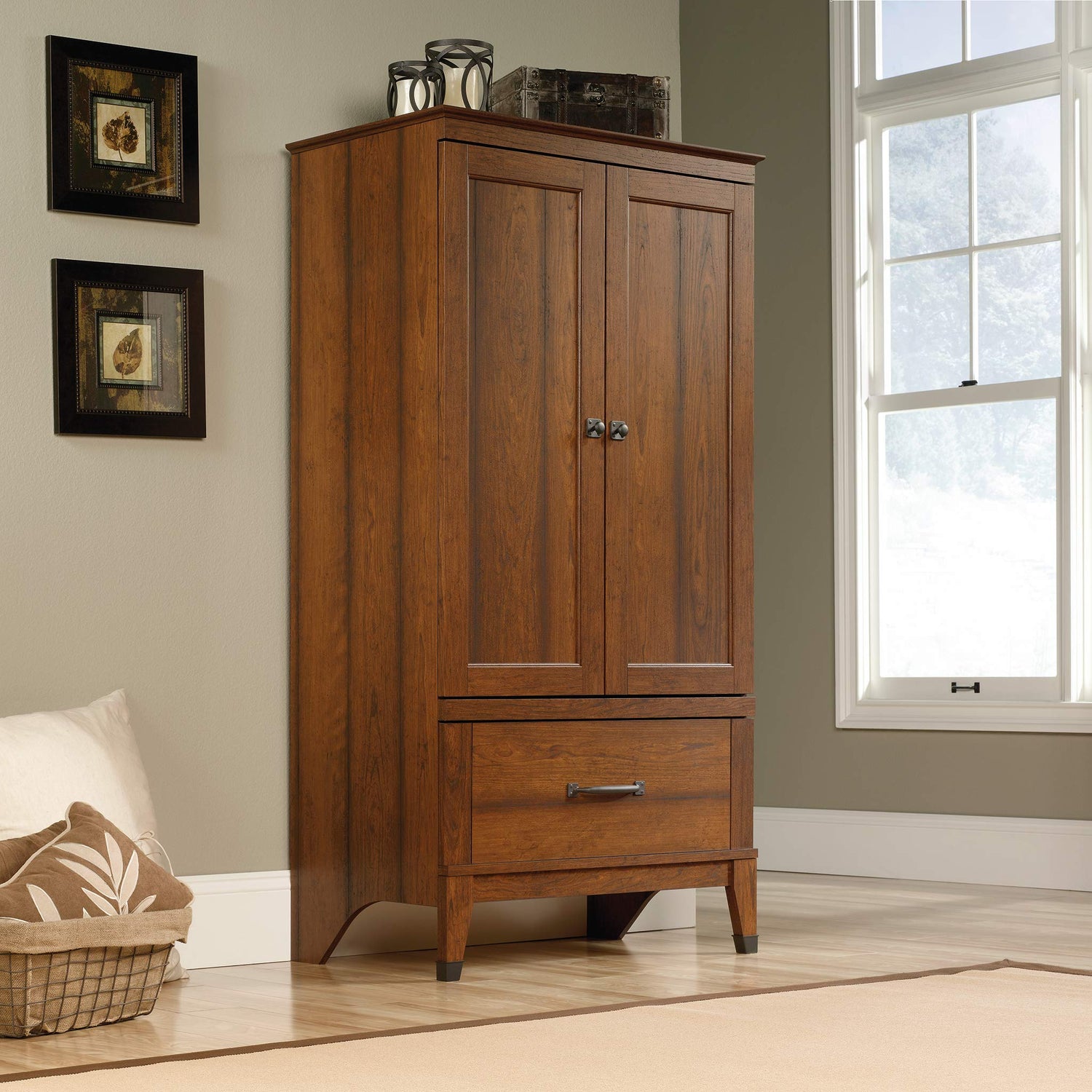 Sauder Carson Forge Armoire, Washington Cherry finish Sauder