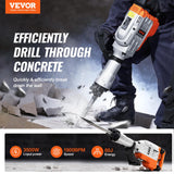 VEVOR Demolition Jack Hammer, MAX 3500W Jack Hammer Concrete Breaker, 1900 BPM Heavy Duty Electric Jack Hammer, 2pcs Chisel with Gloves & 360°C VEVOR