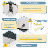 Homall Resin Outdoor Storage Shed 28 Cu Ft Horizontal Outdoor Storage Cabinet, Weather Resistant Resin Tool Shed, Multi-Purpose Shed Lockable Outdoor Homall