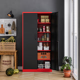 MIIIKO Metal Storage Cabinet with Locking Doors, Tall Steel Cabinets with 5 Shelves, Garage Storage Locker Cabinet for Pantry Workshops and Office MIIIKO