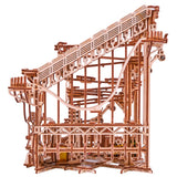 Wood Trick Wooden Marble Run Spiral Wooden 3D Puzzles for Adults and Kids to Build - 13x13 - Electric Driven - Roller Coaster Mechanical Wooden Model Wood Trick