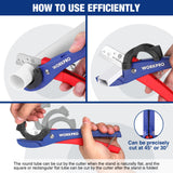 WORKPRO PEX Pipe Cutter with Sharp 7Cr17MoV Blades, Hose Cutter with 1/8"-1-5/8" Cutting Capacity, Tubing Cutter for PPR, PE, PP, and Rubber Hoses, WORKPRO