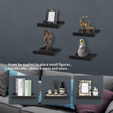 KEJJNYER 8 Pack Metal SlatWall Shelves, 4x10 Inch Slat Wall Shelves Black Flat Slat Board Shelving Slat Wall Panel Shelves for Shoes Retail Display KEJJNYER