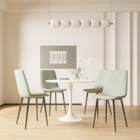 Walnut Round Tulip Dining Table for 2-4 People - Modern Mid-Century Design with Sturdy MDF Top and Pedestal Base YESGIGA