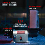 BUCKTOOL 5.0A Belt Disc Sander 4 in x 36 in Belt and 6 in Disc Sander with 3/4HP Direct-drive Motor and Portable Al Base, BD4603 Upgraded Model Bucktool