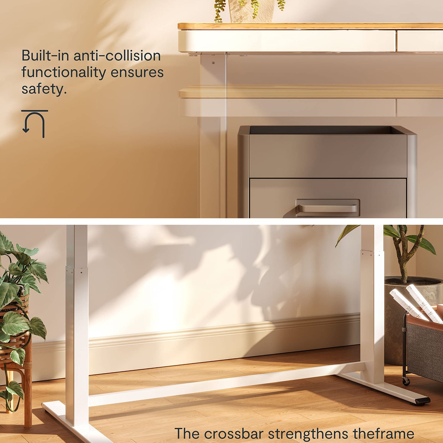 FLEXISPOT 55" Electric Standing Desk with Drawers, Quick Assembly Home Office Sit Stand Desk with Storage, USB Charging, Computer Desk for Home FLEXISPOT