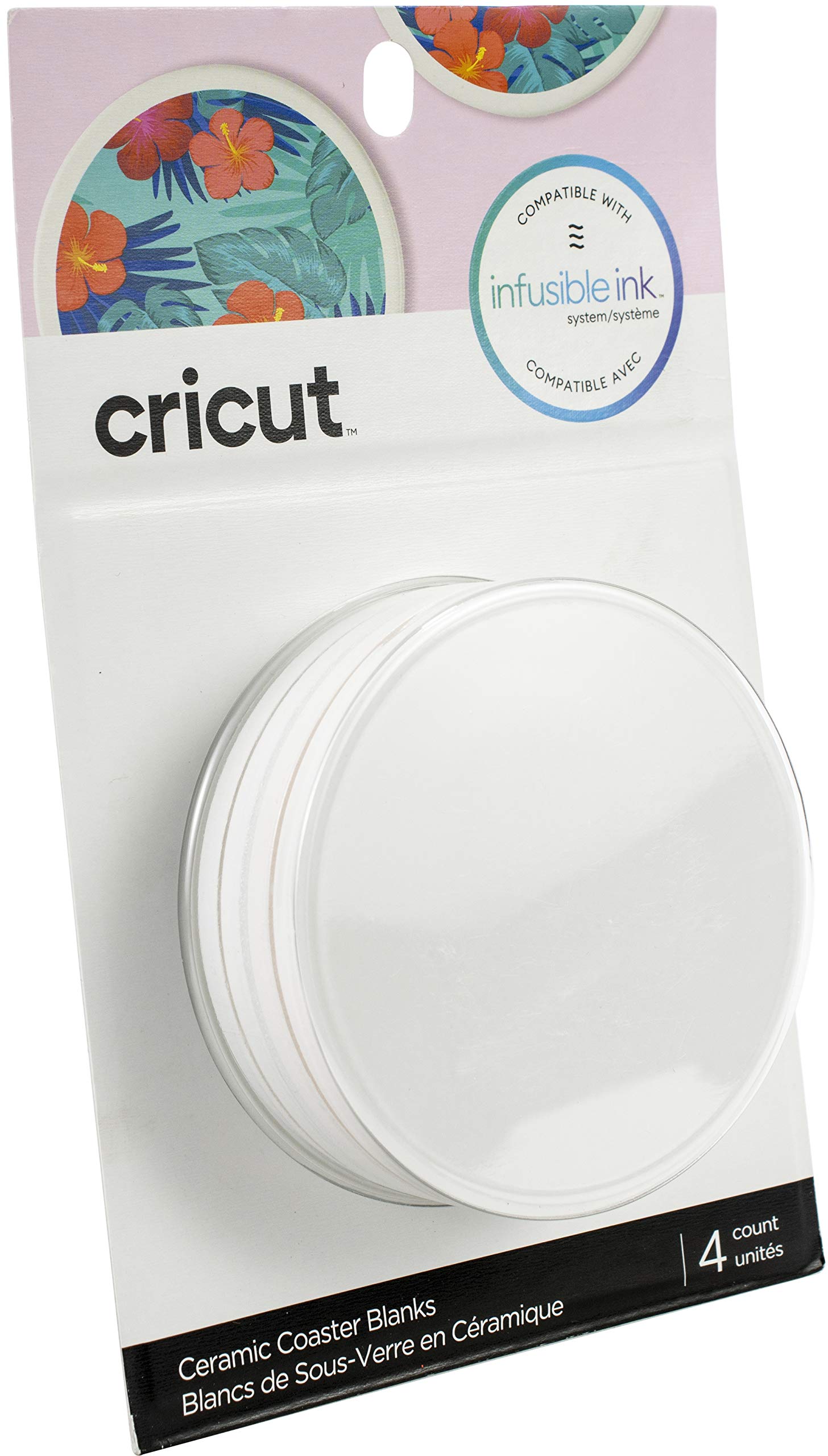 Cricut Coaster Blanks, Ceramic Infusible Ink, White - WoodArtSupply