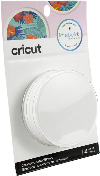 Cricut Coaster Blanks, Ceramic Infusible Ink, White - WoodArtSupply