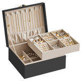 SONGMICS 2-Layer Jewelry Box, Jewelry Organizer with Handle, Removable Jewelry Tray, Jewelry Storage, Floating Effect, 8.1 x 9.4 x 4.3 Inches, Gift SONGMICS