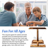 Ring Toss Game, Fun Hook and Ring Game, Handmade Wooden Interactive Game for Home and Party agore