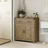 HOSTACK Coffee Bar Cabinet, Modern Farmhouse Buffet Sideboard with Drawer and Adjustable Shelf, Barn Door Storage Cabinet for Kitchen, Dining Room, HOSTACK