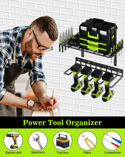 ENONCI Power Tool Organizer, Garage Storage, Drill Holder Wall Mount,Heavy Duty Tool Shelf, Tool Organizer for Garage Organization, Gift for Father