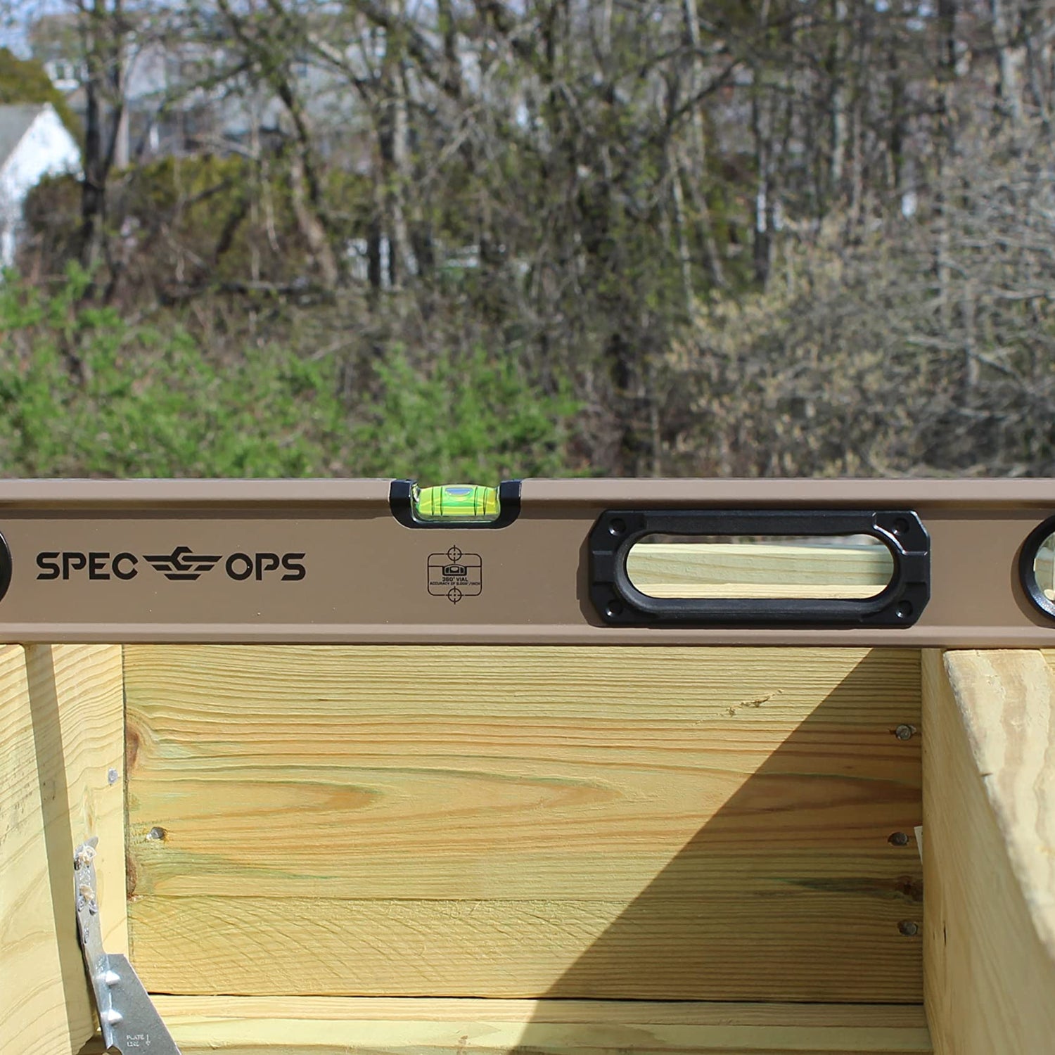 Spec Ops Tools 24" Box Beam Level, Tourniquet Bungee System, 33% Larger Block Vials, Aluminum, 3% Donated to Veterans Spec Ops