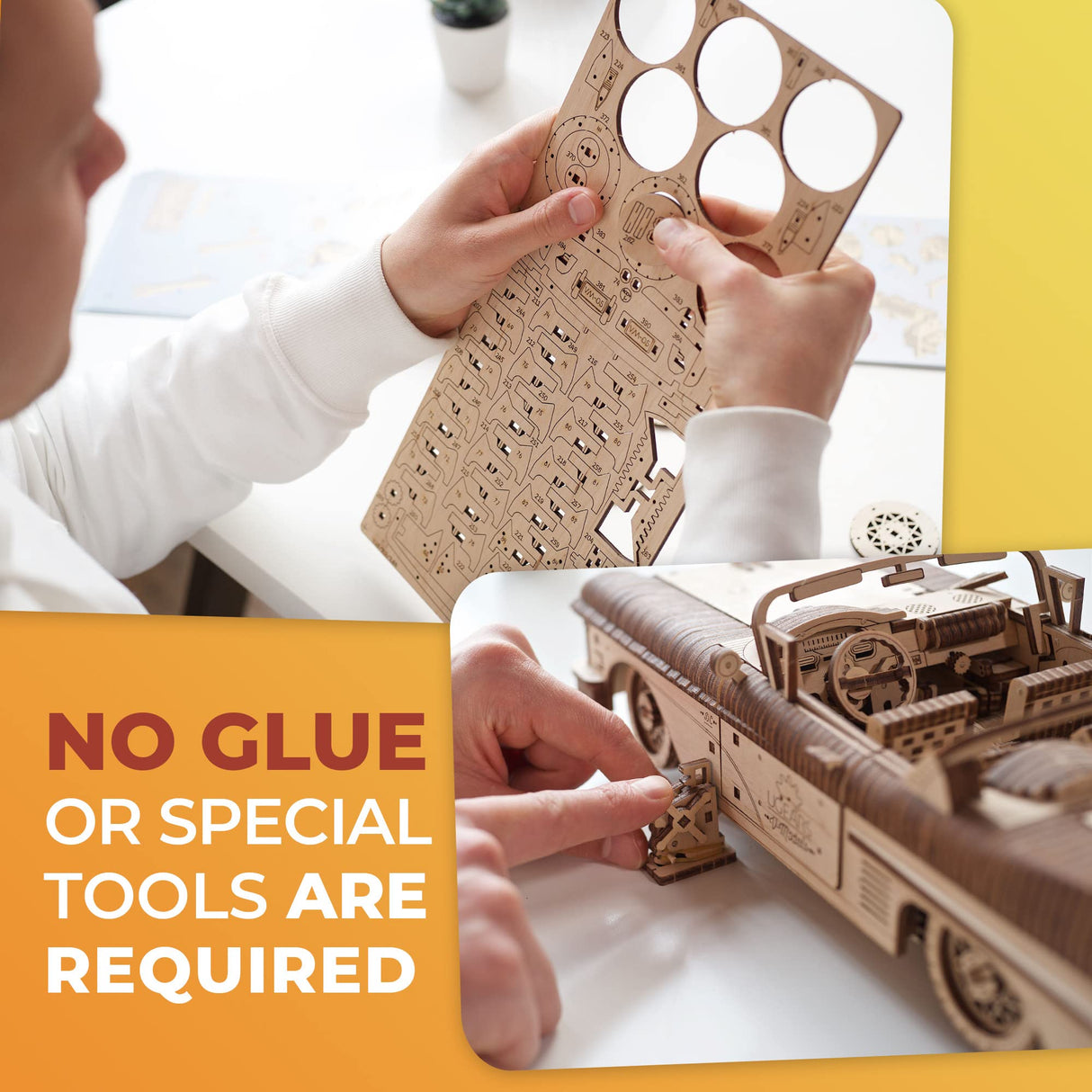 UGEARS Mechanical Wooden 3D Puzzle Model Dream Cabriolet VM-05 Father's Day Gift Idea UGEARS