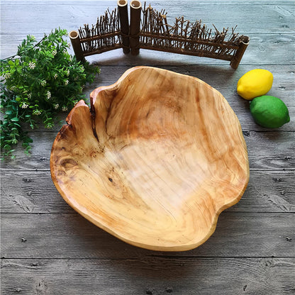 JFFLYIT Creative Wood Bowl Root Carved Bowl Handmade Natural Real Wood Candy Serving Bowl 10"-12" - WoodArtSupply