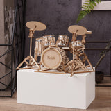 Rolife 3D Wooden Puzzles Model Kit for Adults and Teens to Build Musical Instrument Series (Drum kit) Rolife