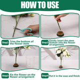 Sliner 8 Pcs Flower Frogs Round Brass Flower Holder Japanese Ikebana Vase Floral Frogs Flower Arranger Flower Fixed Tools Pin for Flower Arrangement Sliner