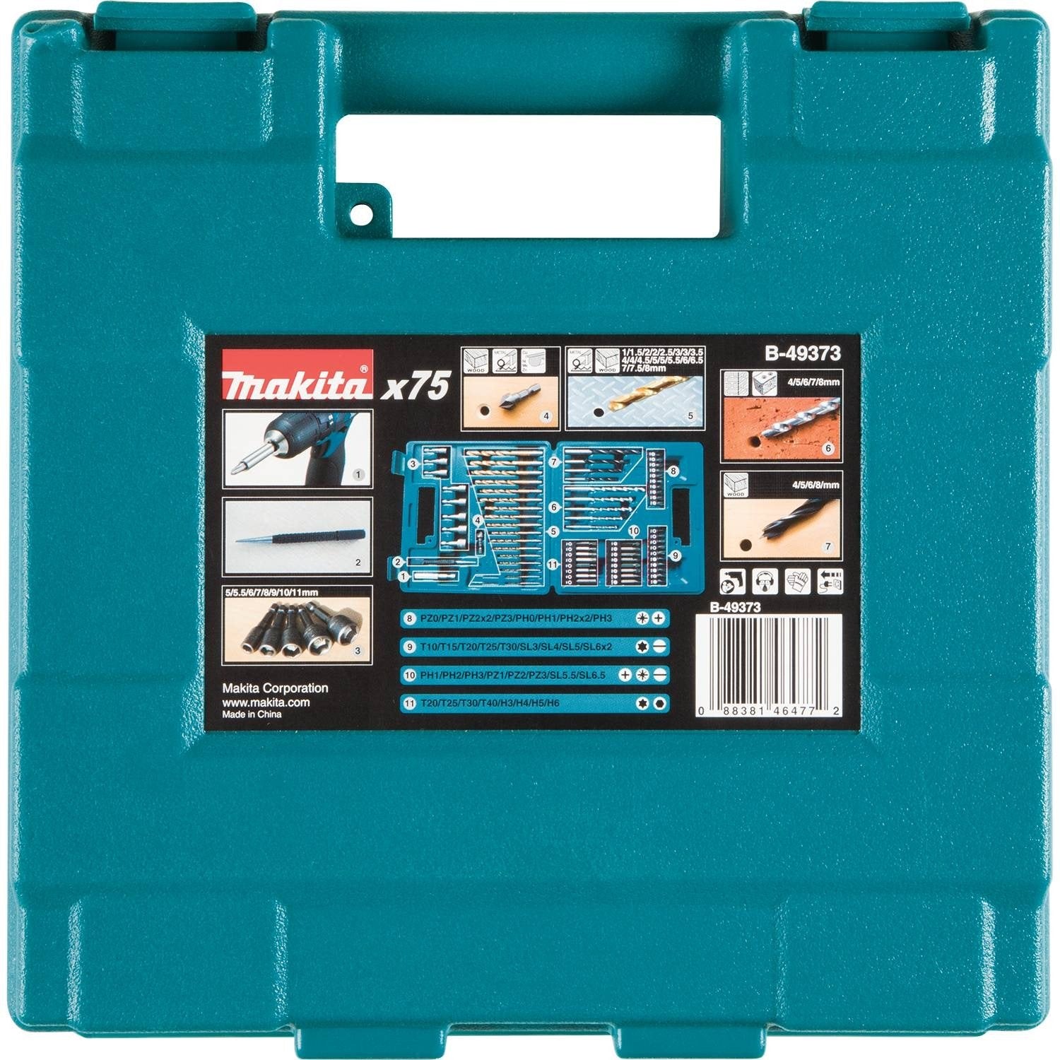 Makita B-49373 75 PC Metric Drill and Screw Bit Set - WoodArtSupply