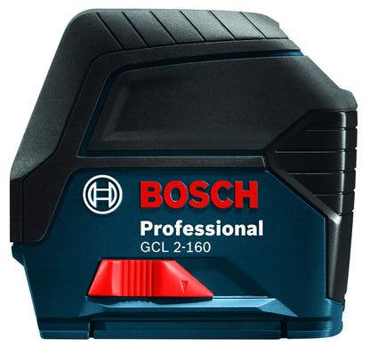 BOSCH 65 Ft. Self-Leveling Cross-Line Combination Laser with Plumb Points GCL 2-160 , Black