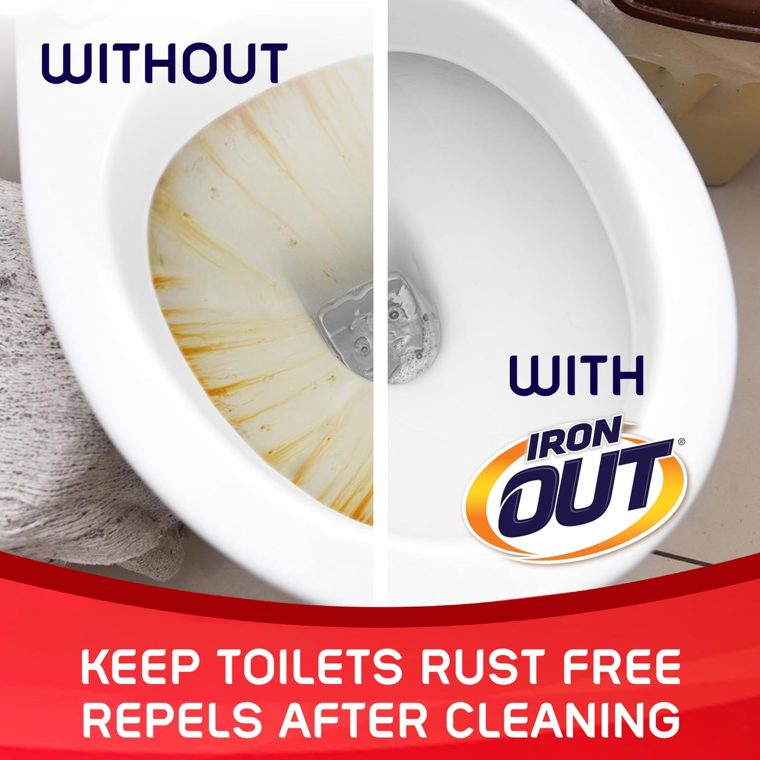 Iron OUT Automatic Toilet Bowl Cleaner, Repel Rust and Hard Water Stains with Every Flush, Household Toilet Cleaner, Pack of 1, 6 Tablets, White Iron OUT