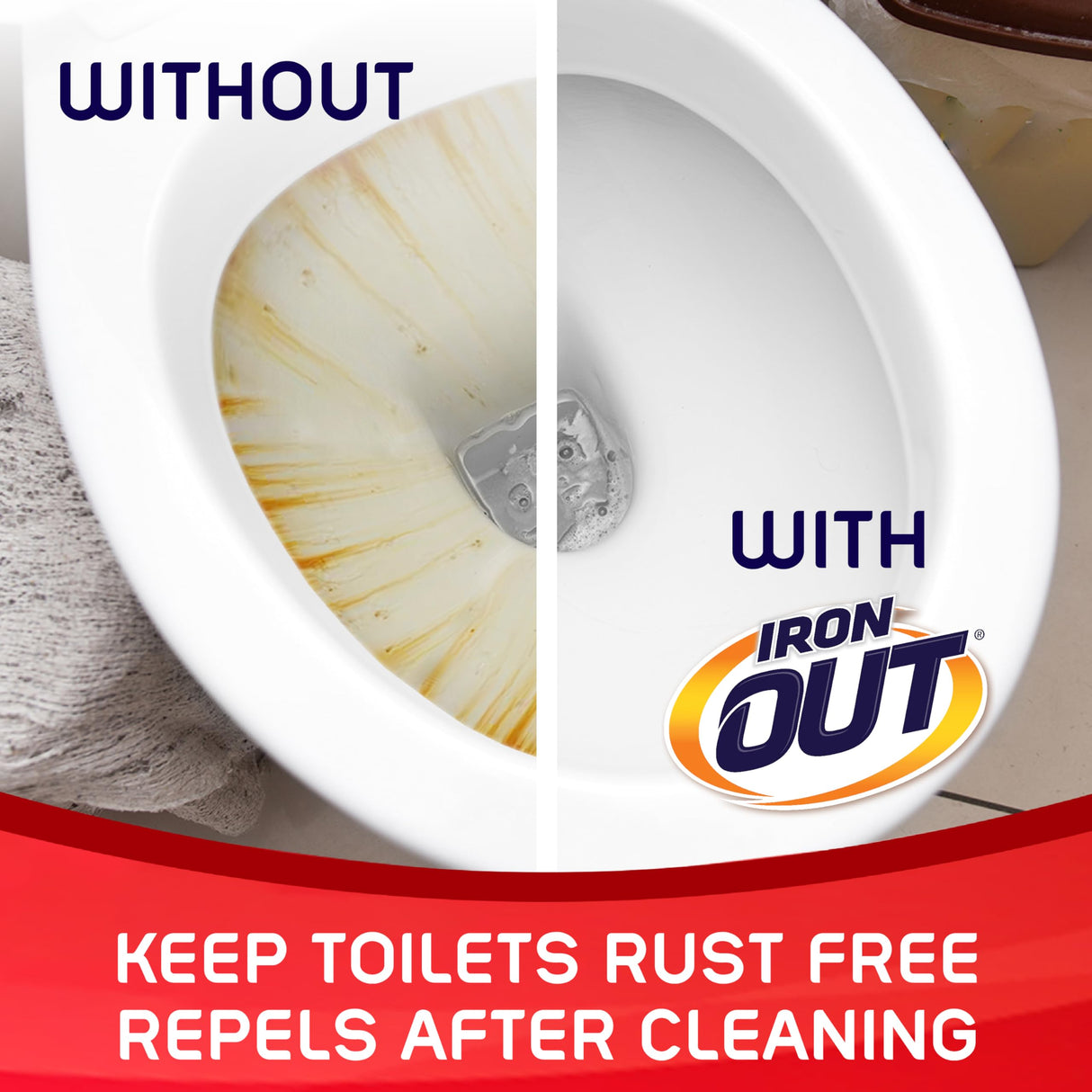 Iron OUT Automatic Toilet Bowl Cleaner, Repel Rust and Hard Water Stains with Every Flush, Household Toilet Cleaner, Pack of 1, 6 Tablets, White Iron OUT