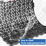 Modular Interlocking Cushion 12 Pcs 11.8" x 11.8" Interlocking Rubber Floor Drain Holes Non-Slip Splicing Drainage Mats for Deck, Shower, Kitchen, ToLanbbt