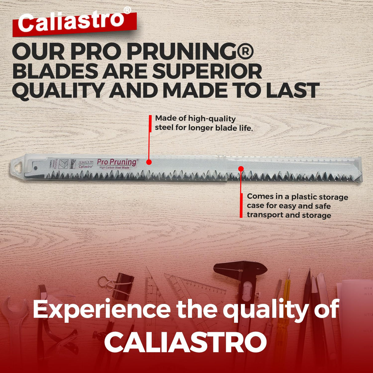 Caliastro 12-Inch Wood Pruning Saw Blades for Reciprocating/Sawzall Saws - 5 Pack Caliastro