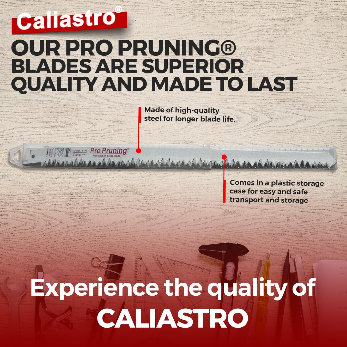 Caliastro 12-Inch Wood Pruning Saw Blades for Reciprocating/Sawzall Saws - 5 Pack - WoodArtSupply