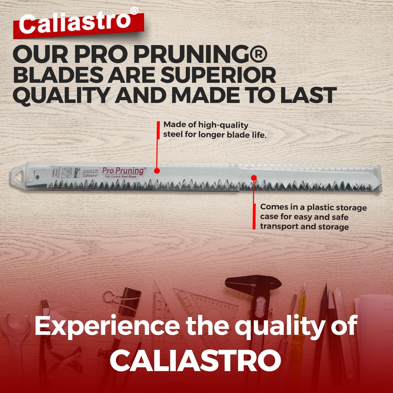 Caliastro 12-Inch Wood Pruning Saw Blades for Reciprocating/Sawzall Saws - 5 Pack - WoodArtSupply