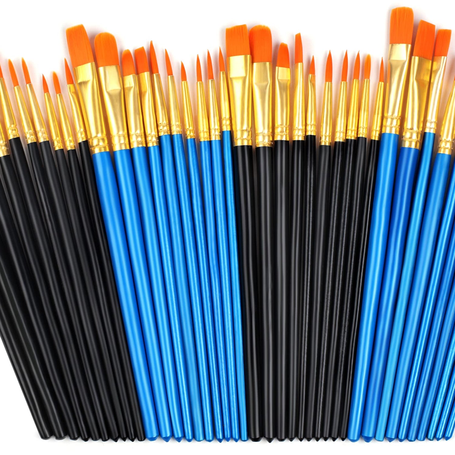 40 Pcs, Paint Brush Set for Acrylic Painting, Watercolor Brushes for Acrylic Oil Watercolor, Miniature Detailing, and Rock Painting Phinus