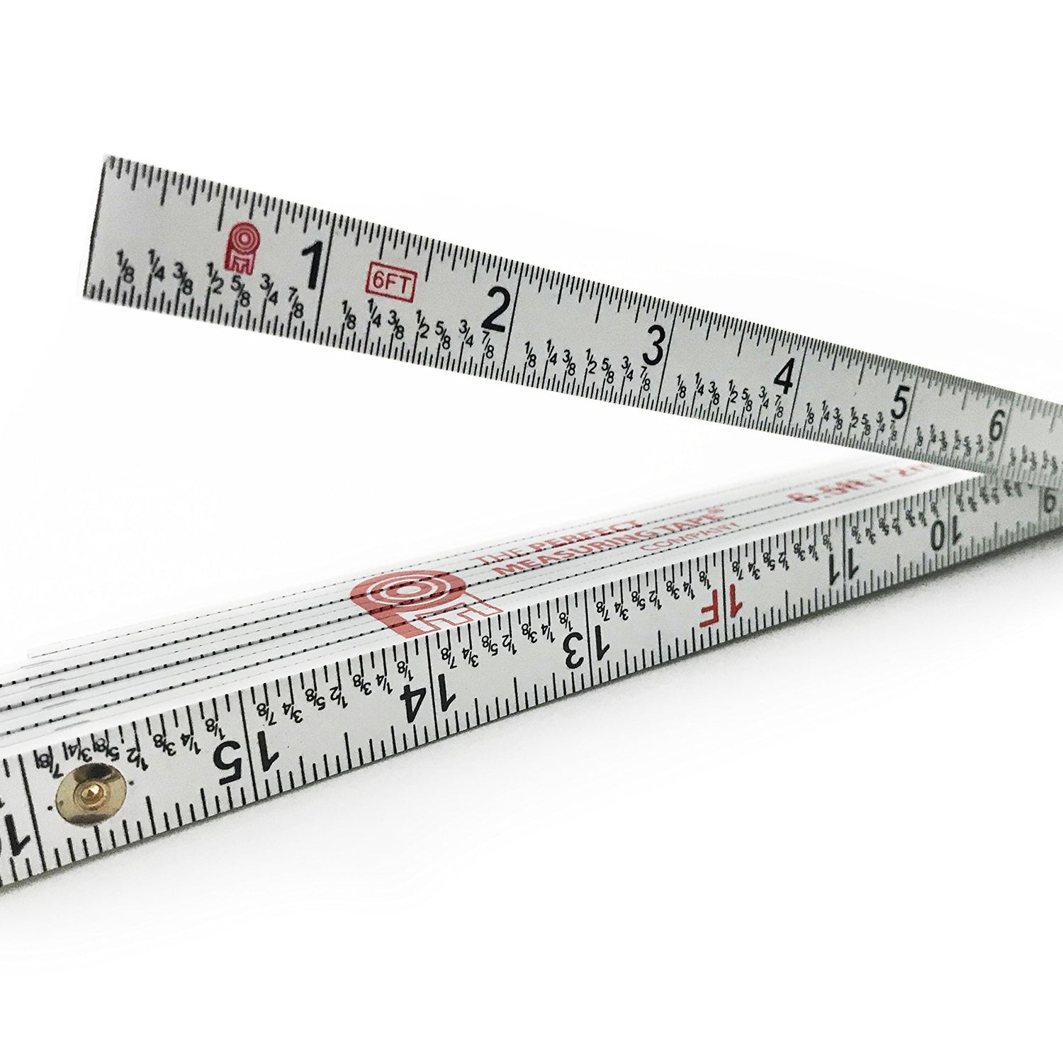Perfect Measuring Tape Co. FR-72 Carpenter's Folding Rule Lightweight Composite Construction Ruler (Folding Yard Stick) with Easy-Read Inch Fractions PERFECT MEASURING TAPE