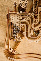 Wood Trick Wooden Marble Run Spiral Wooden 3D Puzzles for Adults and Kids to Build - 13x13 - Electric Driven - Roller Coaster Mechanical Wooden Model Wood Trick