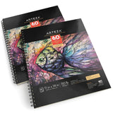 ARTEZA Mixed Media Sketchbook, 11 x 14 Inches, Pack of 2, 110lb/180gsm Mixed Media Paper, 120 Sheets, Spiral-Bound Multi Media Pads, Art Supplies for ARTEZA