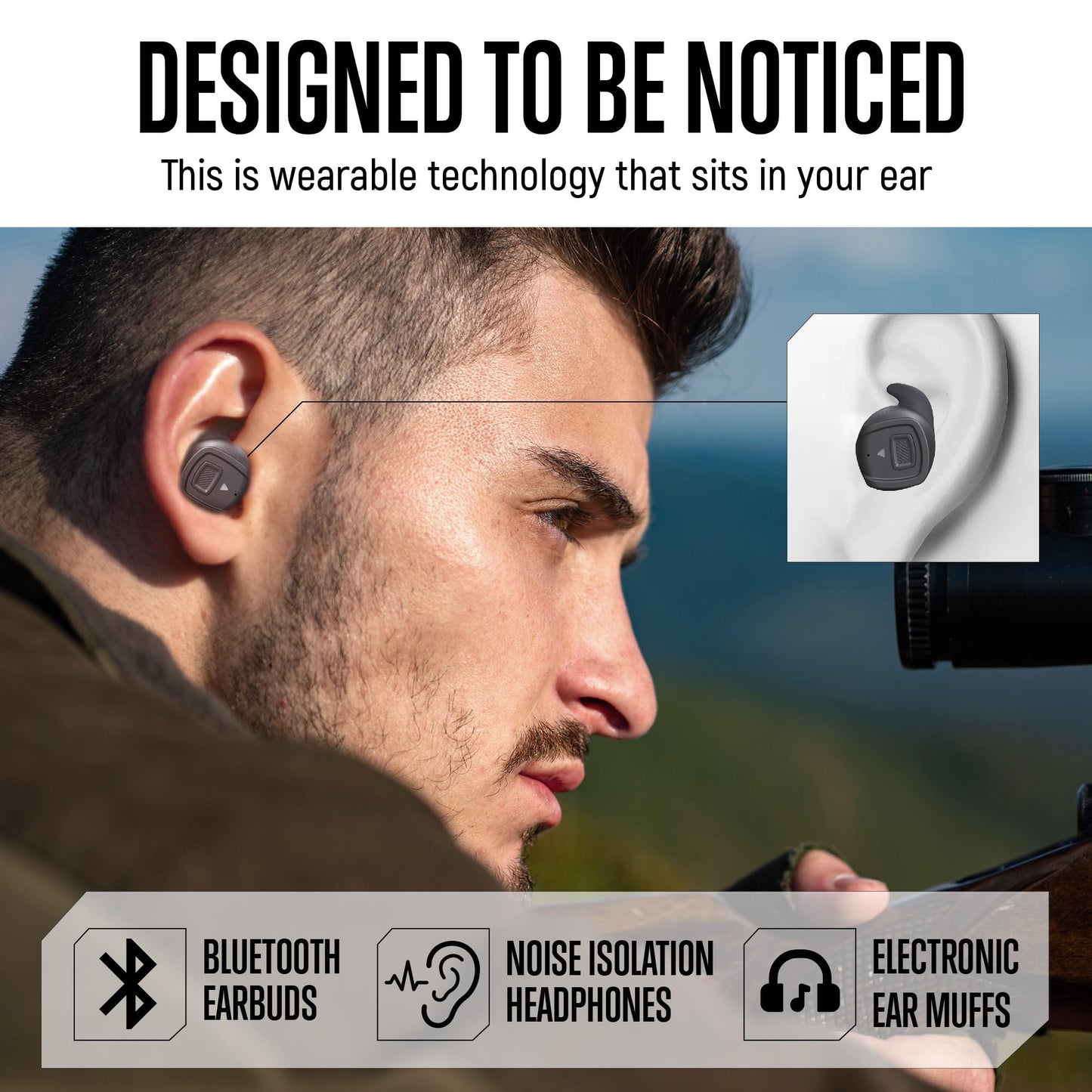 GLORYFIRE Shooting Ear Protection Earmuffs, Bluetooth Hearing Protection Ear Muffs for Noise Reduction - WoodArtSupply