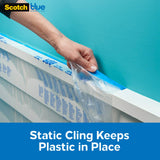 Scotch Painter's Tape Blue Pre-taped Painter's Plastic, Unfolds to 24 inches x 30 yards, PT2093EL-24 Scotch