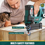 NEU MASTER Nail Gun Battery Powered,18GA Cordless Nail Gun with battery/Depth Adjustment/1800pcs Nails, Multi-Usage Brad Nailer for Triming, Molding, NEU MASTER