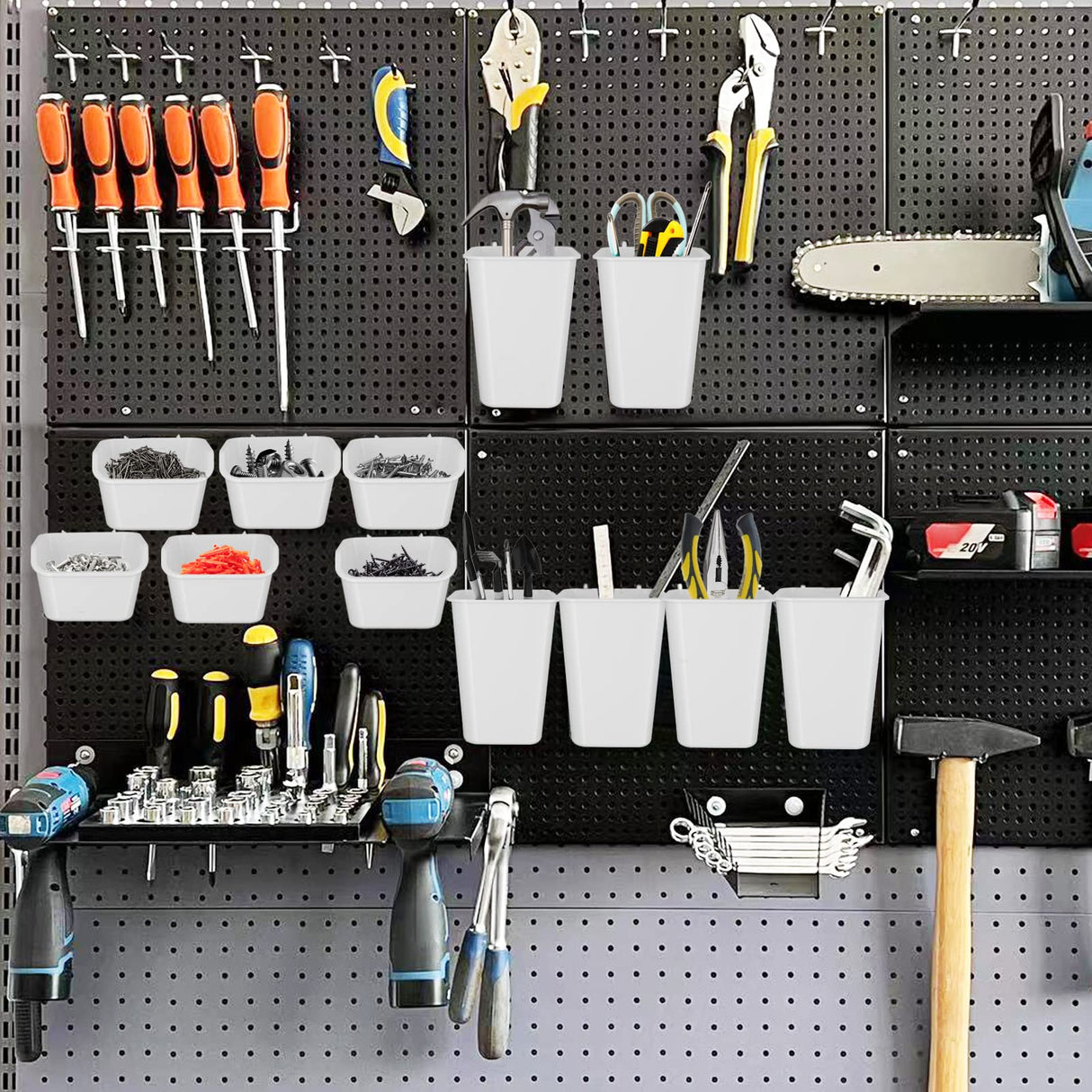 Daanxw 248PCS Pegboard Accessories Organizer Kit, Pegboard Bins, Pegboard Set for Tools, 1/8 and 1/4 inch Pegboard Hooks Assortment, Pegboard Bins, Daanxw