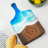 Resin Ocean Personalized Cutting Board, Housewarming Gift for Couple, Wedding Gift, Christmas Anniversary Gift Idea, Epoxy Charcuterie Board asrincodesigns
