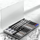Nicpro Metal 2.0 Mechanical Pencil Set with Case, 3 PCS Drafting Lead Holder with 10 Tubes 2mm Graphite Lead Refill(HB 2H 4H 2B 4B) &Colors, Nicpro
