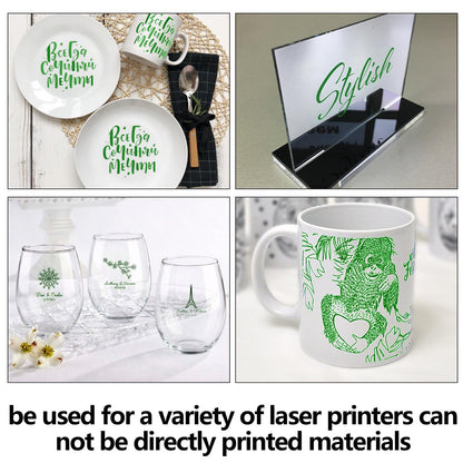 Frddiud Laser Engraving Marking Color Paper, 2 PCS Green Marking Paper, 15.3" x 10.4" Laser Engraving Paper for Fiber Laser Marking and Engraving,
